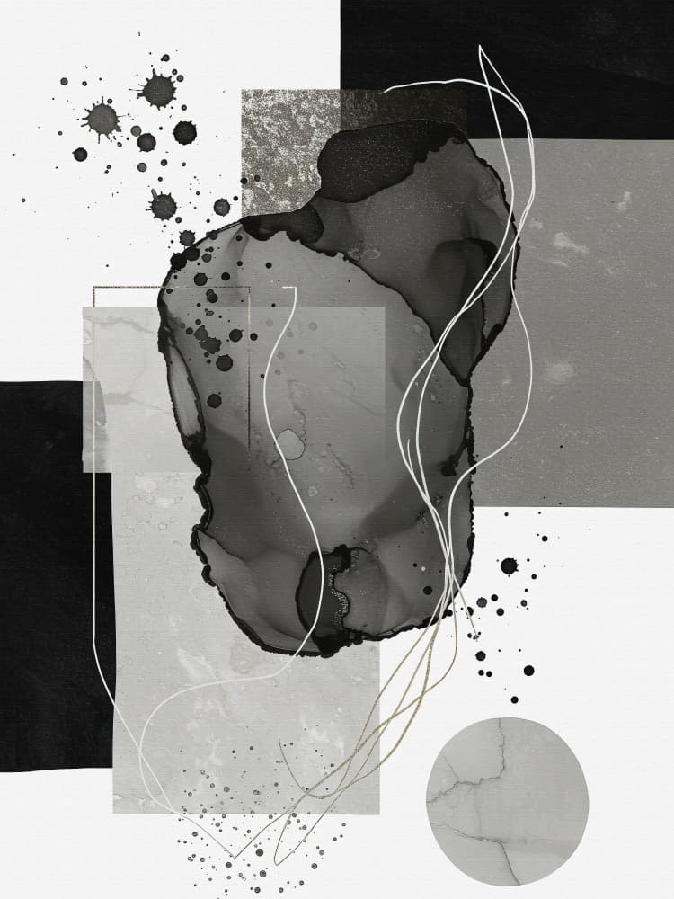 Fluid Monochrome Abstract by Miguel Bruzual — canvas wall art
