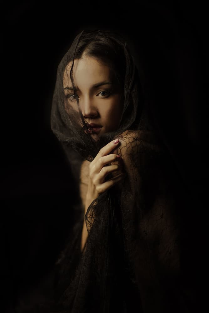 Mysterious Veiled Woman by Thanakorn Chai Telan — canvas wall art