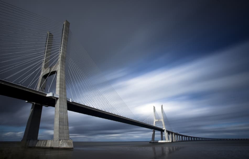 Dramatic Sky Bridge by Jorge Feteira — canvas wall art