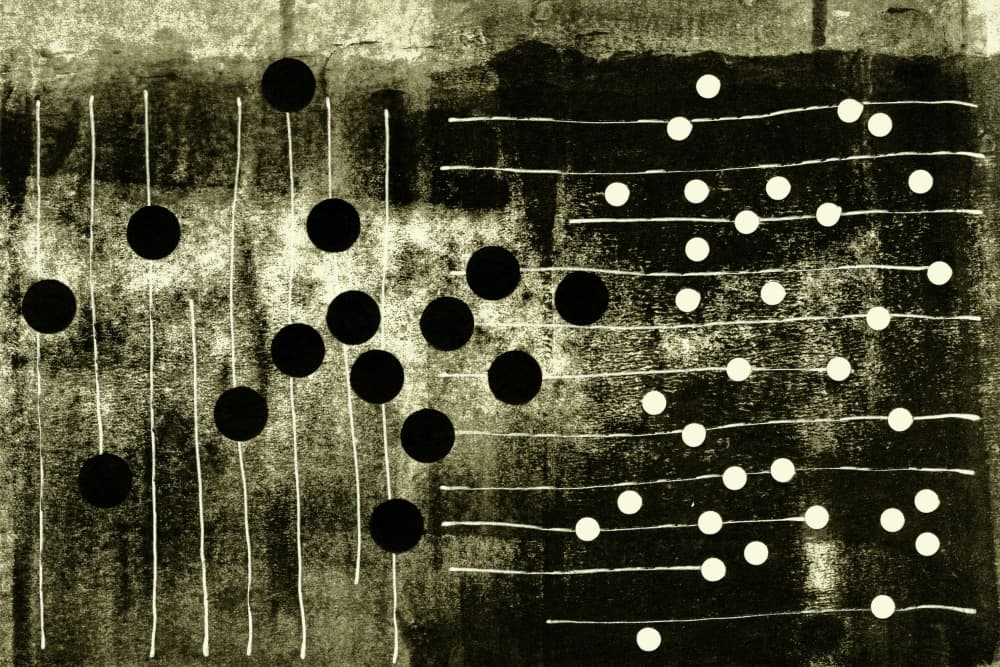 Monochrome Music Pattern by Petr Strnad — canvas wall art