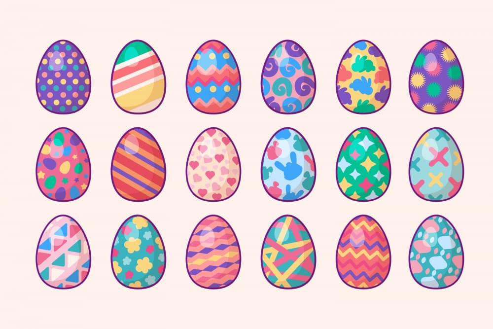 Colorful Easter Eggs by Marika Barsrsind — canvas wall art