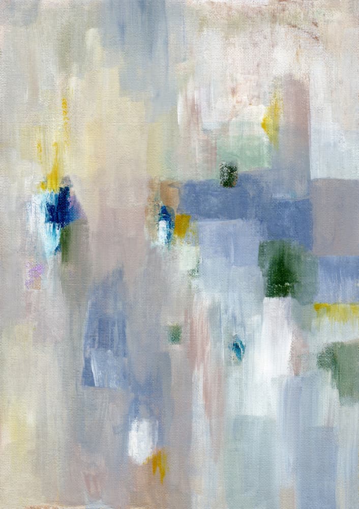 Subtle Blue Yellow Abstract by Nikita Jariwala — canvas wall art