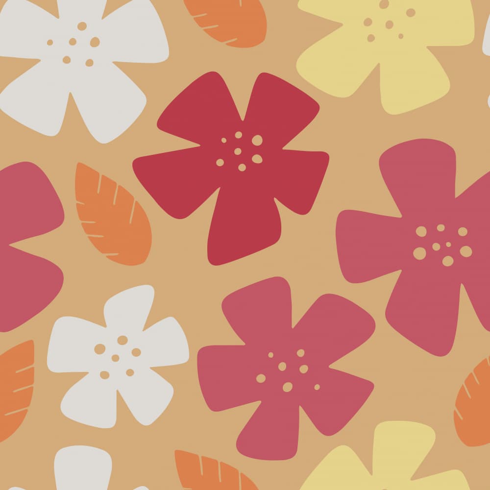 Warm Floral Pattern by Yvonne Gustafsson — canvas wall art