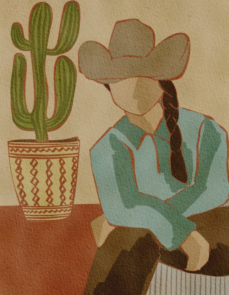 Desert Cowgirl and Cactus
