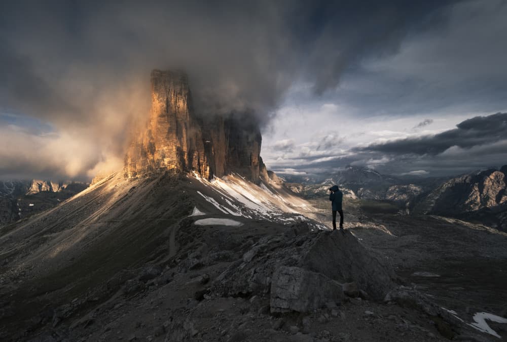 Majestic Peaks Golden Light by Karol Nienartowicz — canvas wall art