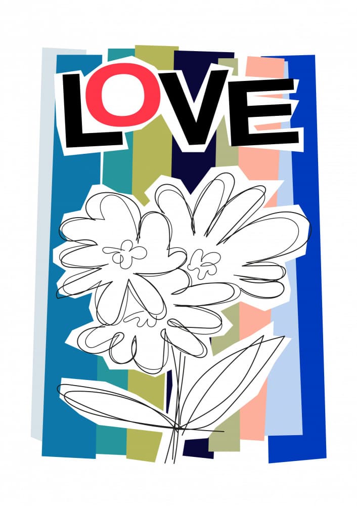 Abstract Love Blooms by Frances Collett — canvas wall art