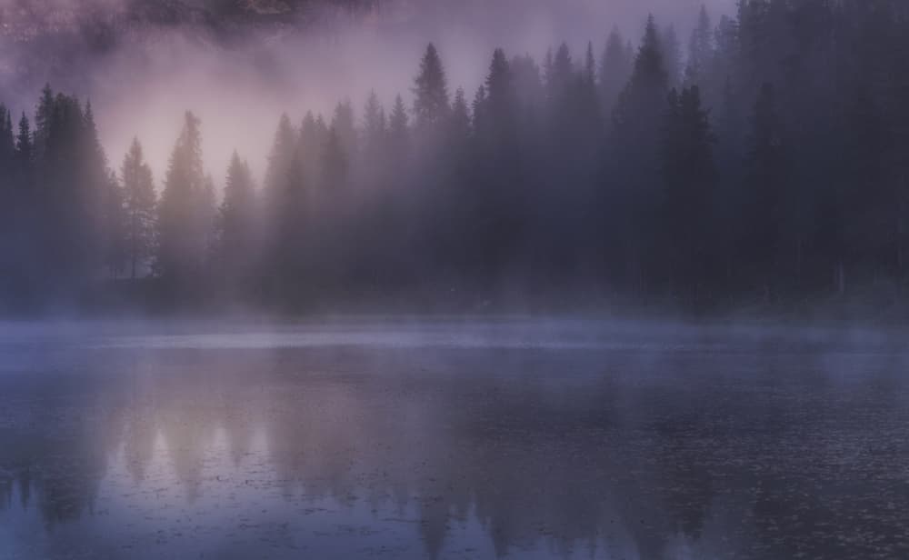 Misty Lake Reflections by Pilar Hm — canvas wall art