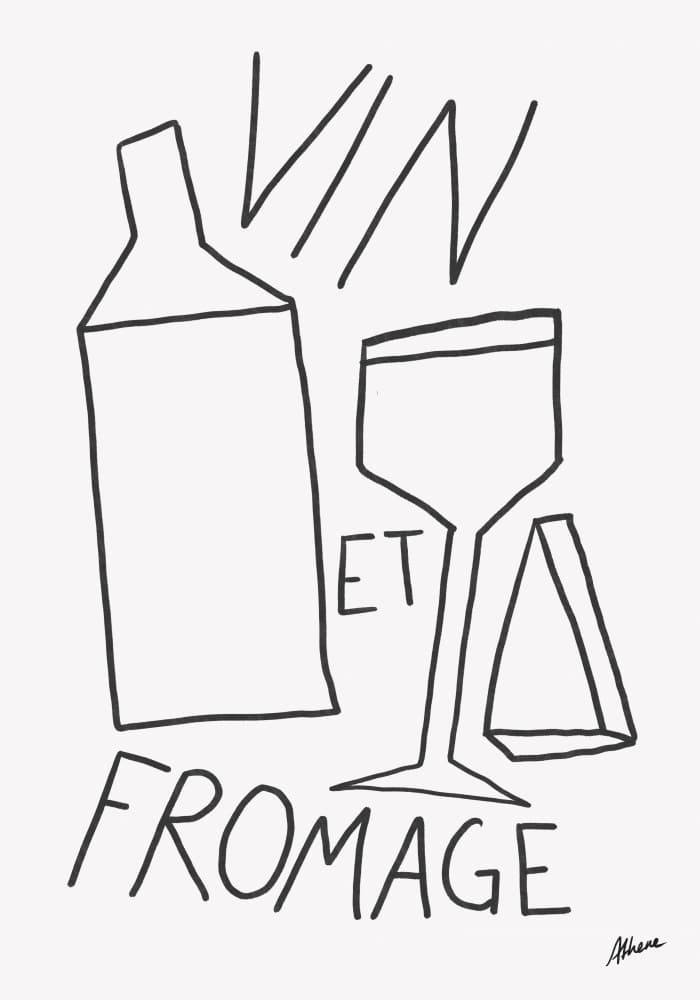 Vin et Fromage by Athene Fritsch — canvas wall art