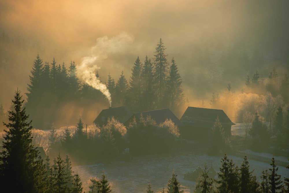 Golden Winter Mist by Ovidiu Satmari — canvas wall art