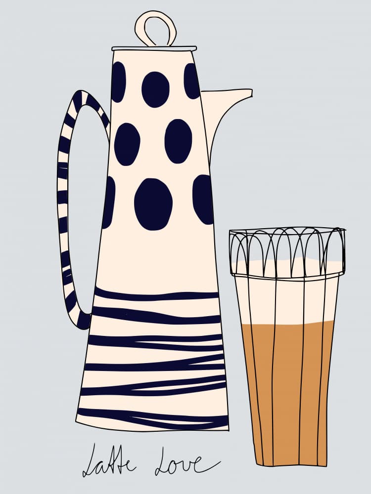 Latte Love Illustration by Annick — canvas wall art