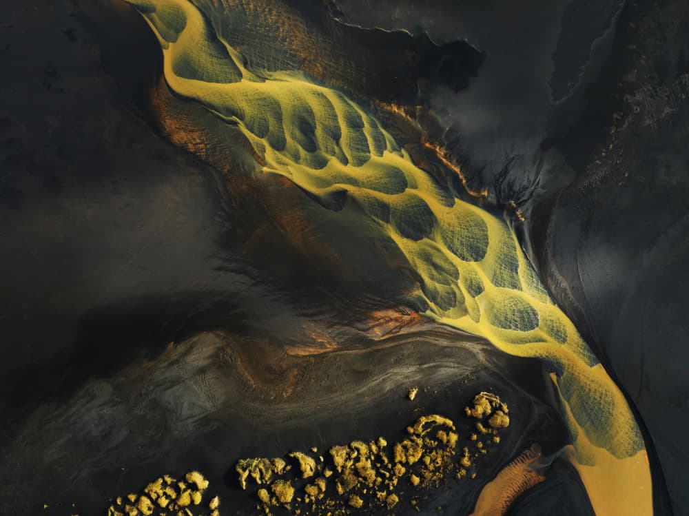 Golden Braided River by queverenislandia.es — canvas wall art
