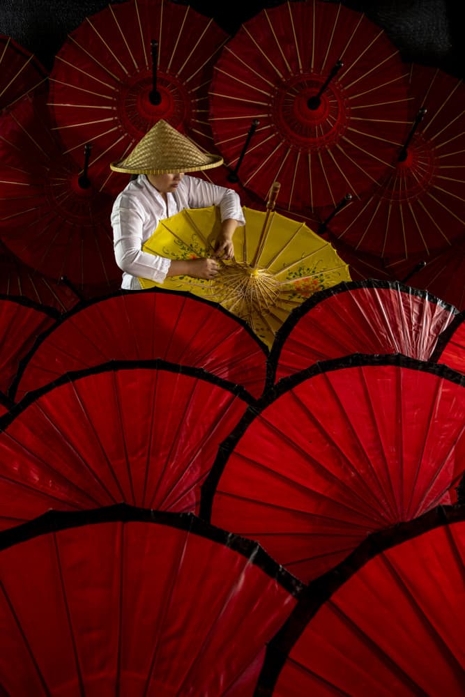 Asian Umbrella Artisan by Muljati Hidajat — canvas wall art