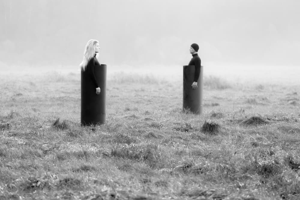 Figures In Foggy Tubes by Leszek Paradowski — canvas wall art