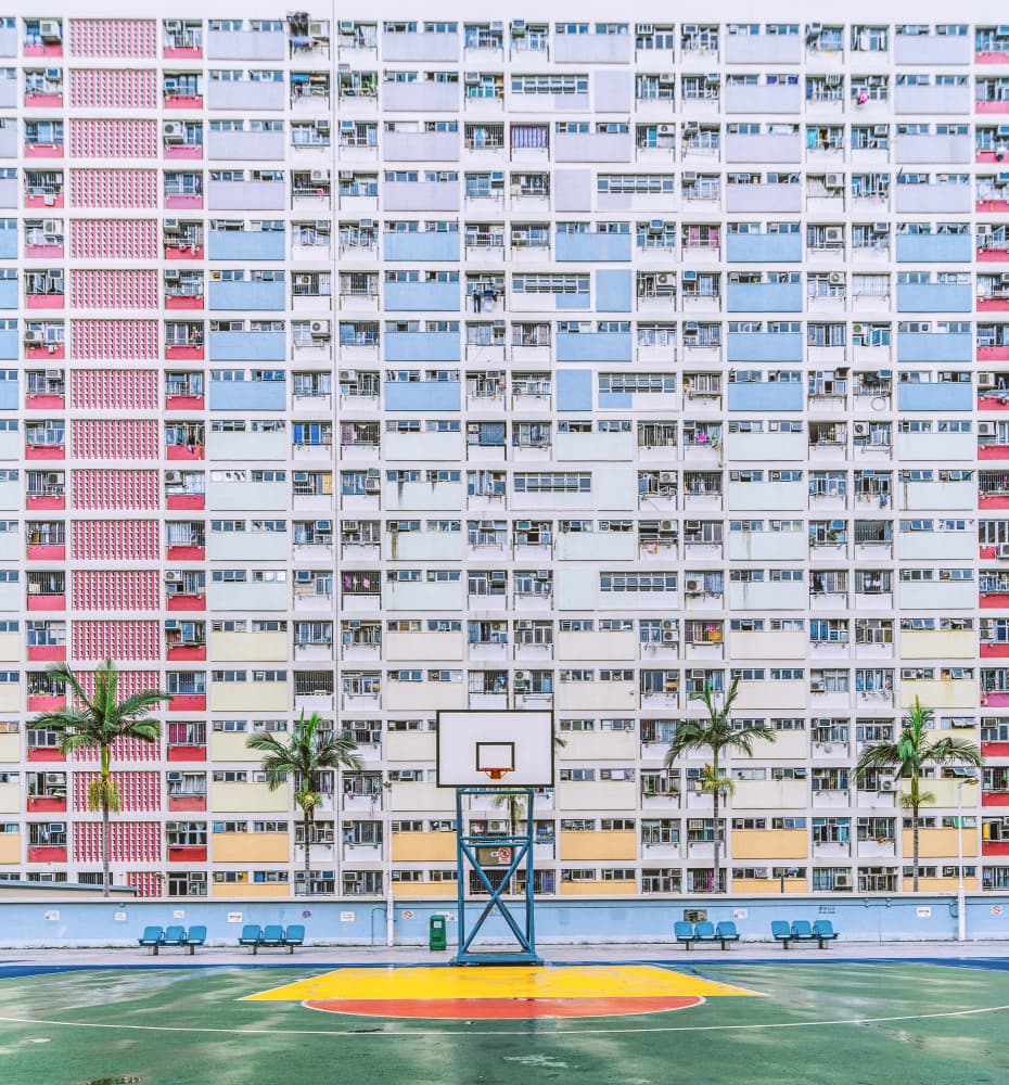 Colorful City Court by HAN XIAOBEI — canvas wall art
