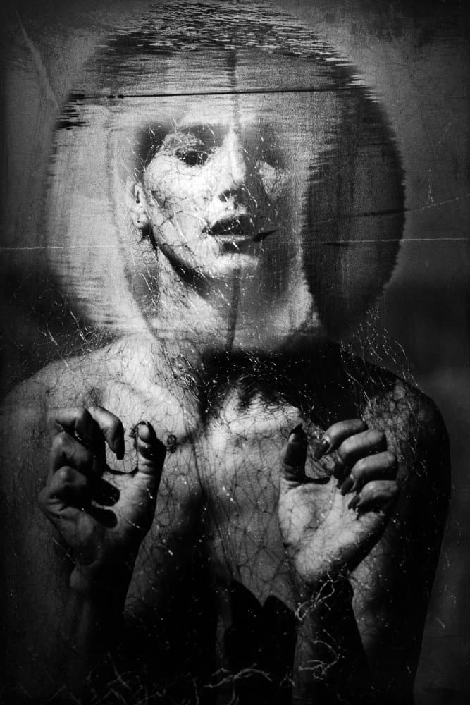 Distorted Female Portrait by Bogdan Bouşcă — canvas wall art