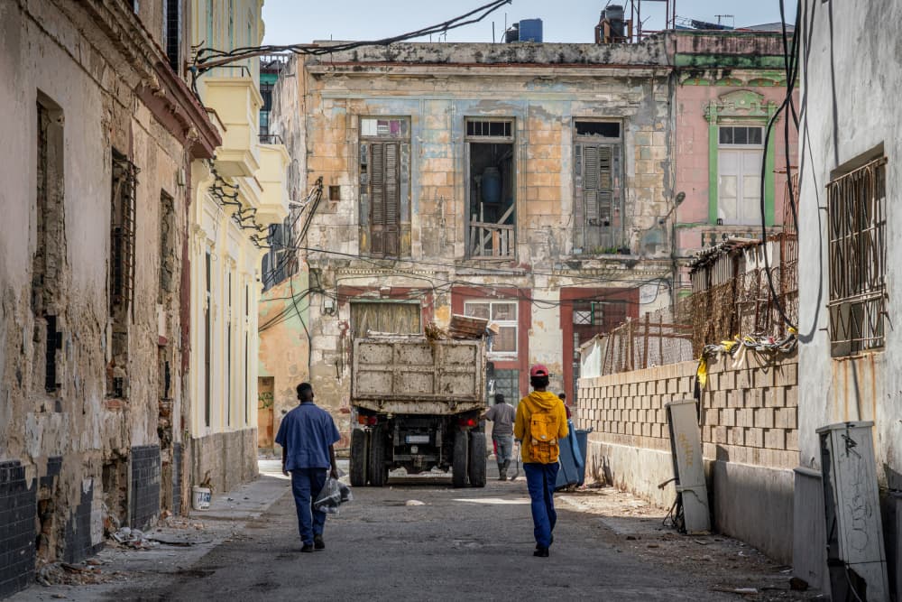 Weathered City Street Life by Dieter Reichelt — canvas wall art