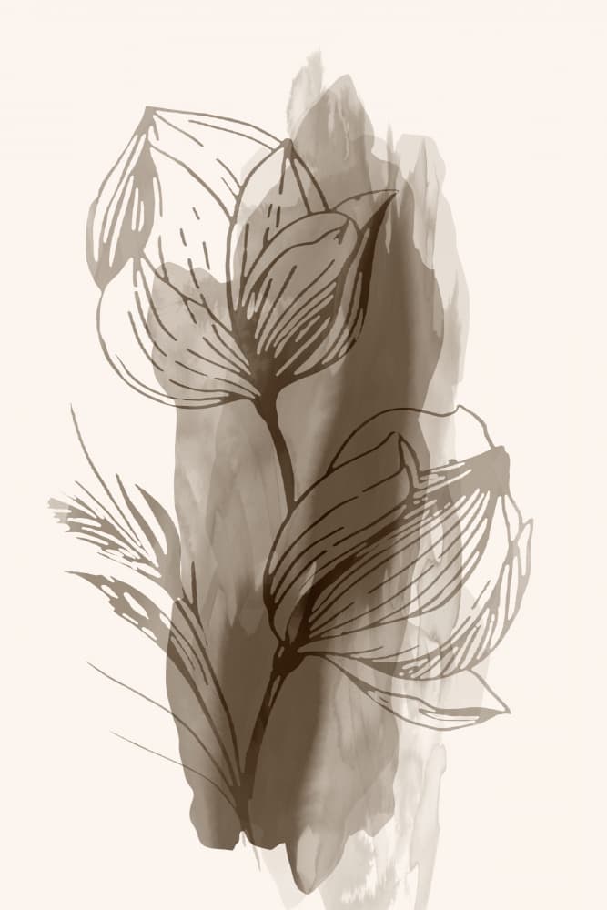 Blooming Sepia Botanicals by cartissi — canvas wall art