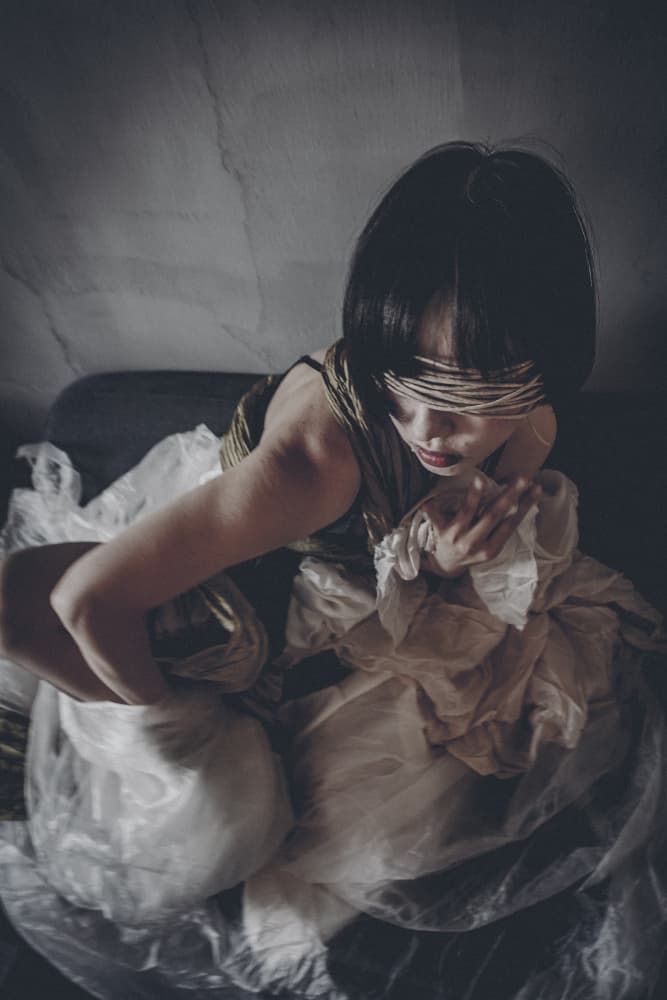 Mysterious Blindfolded Woman by Kurosaki Sangan — canvas wall art