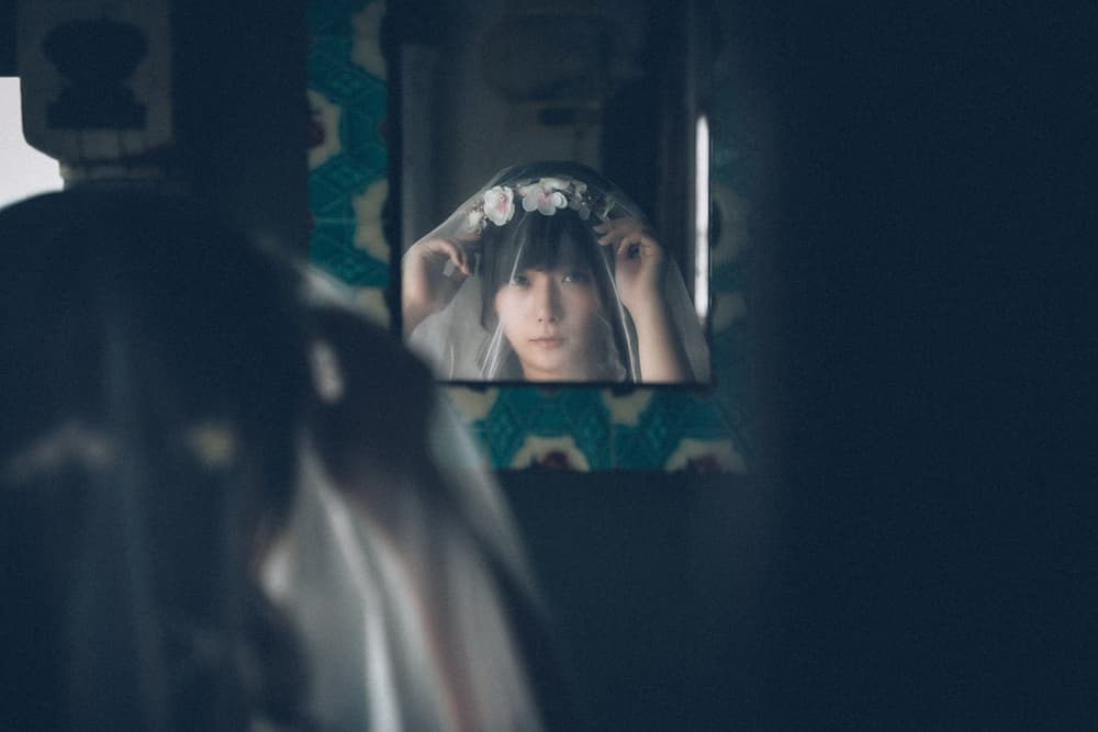Pensive Bride Reflection by Nobu Ishijima — canvas wall art