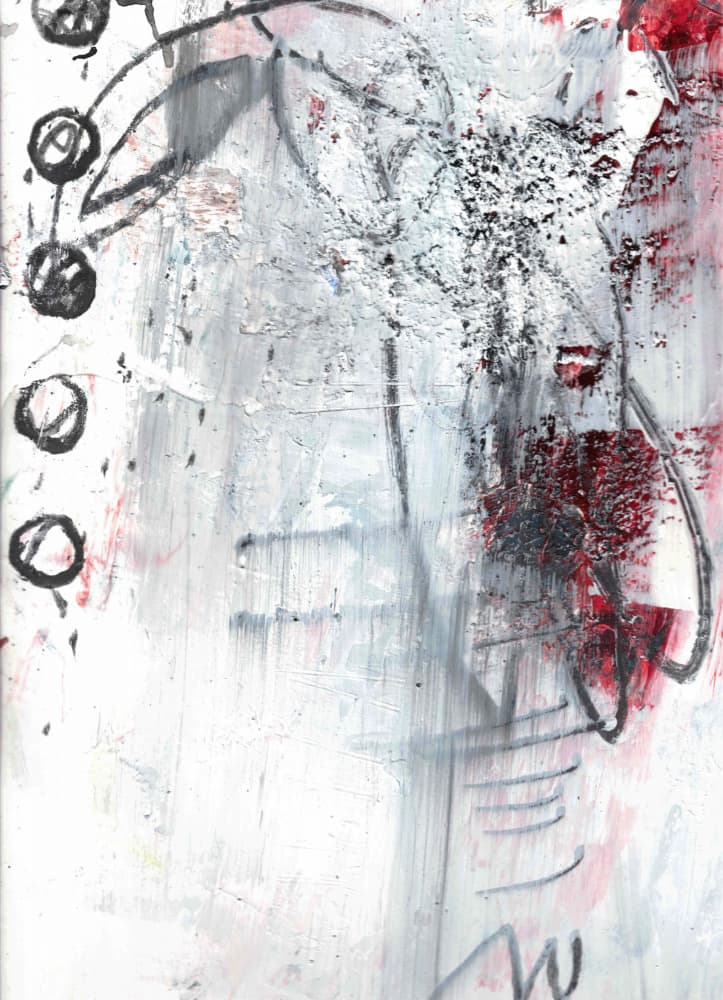 Red Black Abstract Grunge by Deb Chaney — canvas wall art
