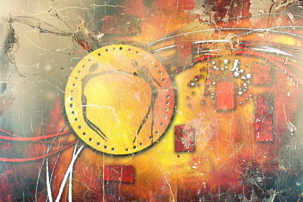 Abstract Golden Dancer by Rafal Kulik — canvas wall art
