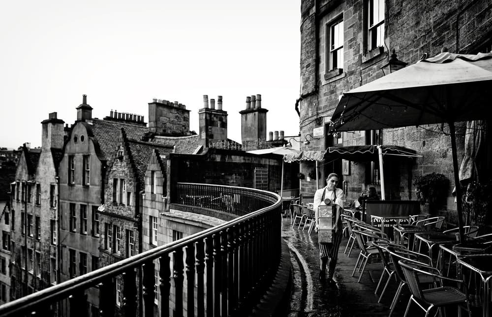 Historic City Street Cafe by Julien Oncete — canvas wall art