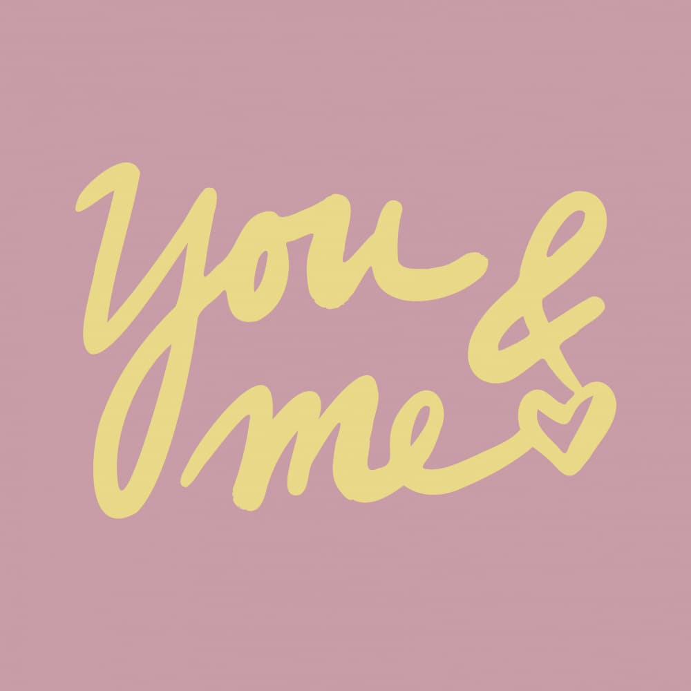 Romantic You Me Script by Studio Memb — canvas wall art