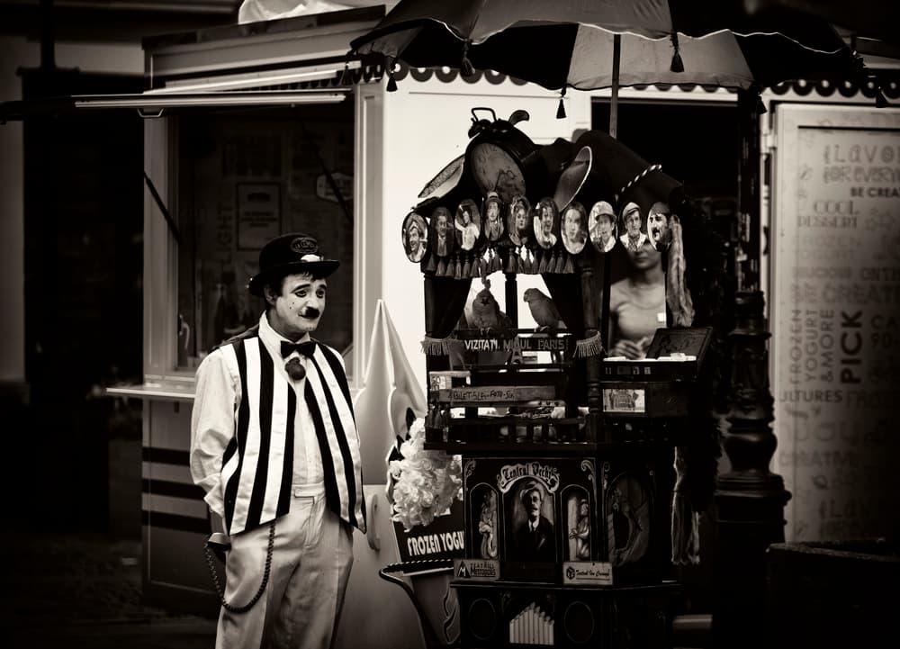 Vintage Street Mime by Julien Oncete — canvas wall art