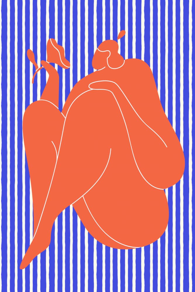 Relaxed Woman With Flower by Treechild — canvas wall art