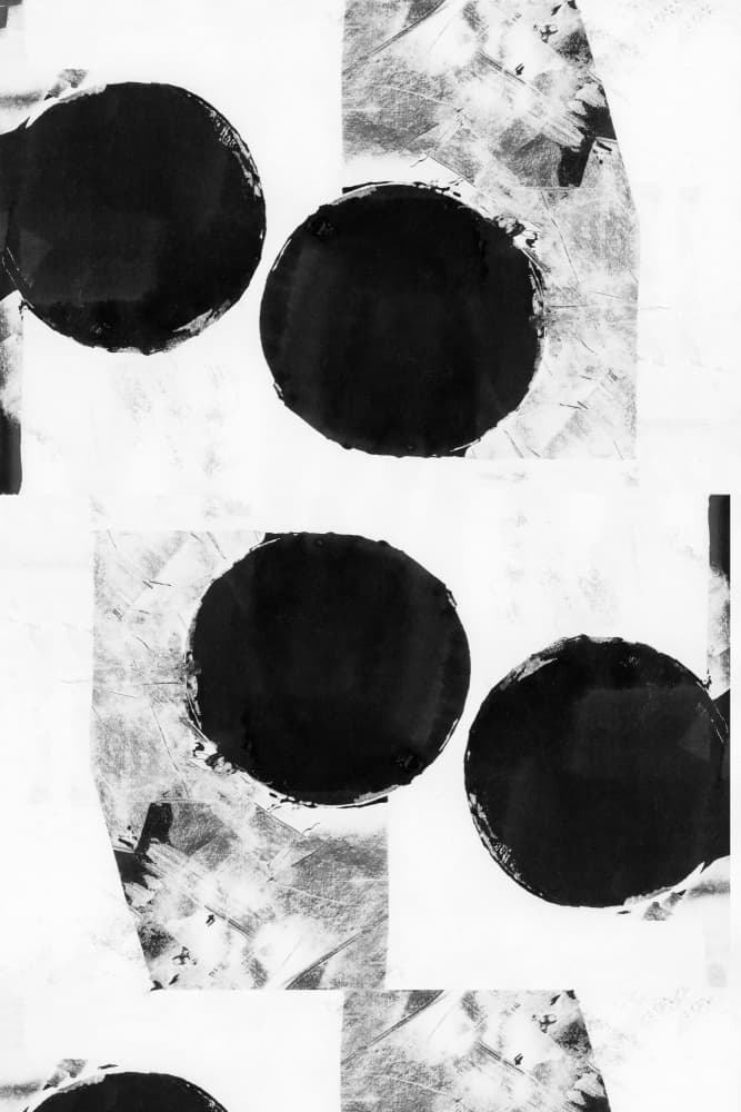 Bold Black Circles Abstract by cartissi — canvas wall art