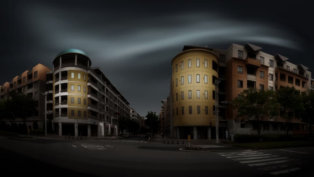 Moody Urban Architecture by Amatou T — canvas wall art