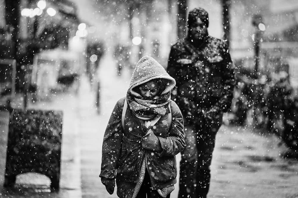 Cold City Snowfall by Arkadiy Kurta — canvas wall art