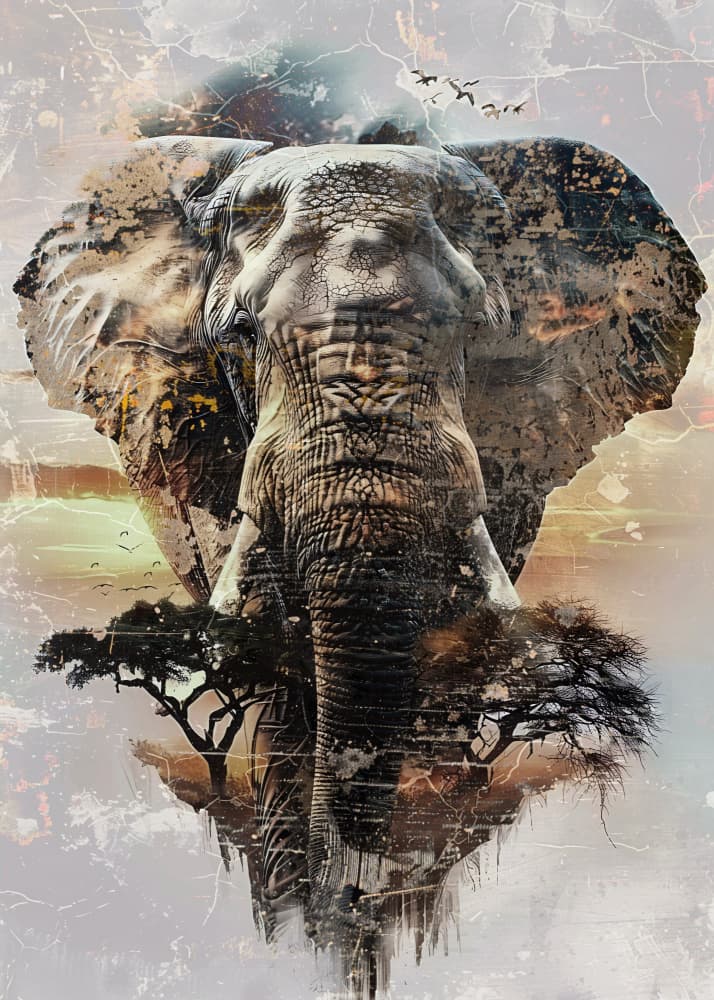 African Elephant Spirit by Rafal Kulik — canvas wall art