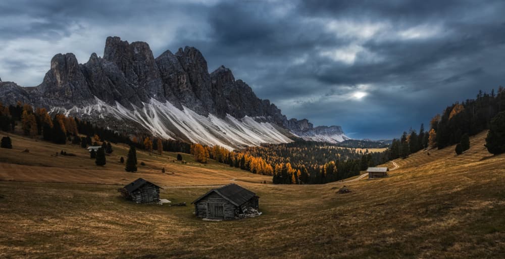 Dramatic Alpine Autumn Valley by Wim Denijs — canvas wall art