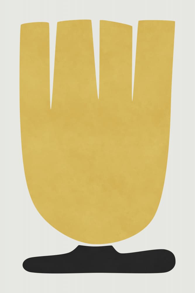 Golden Abstract Form by amini54 — canvas wall art