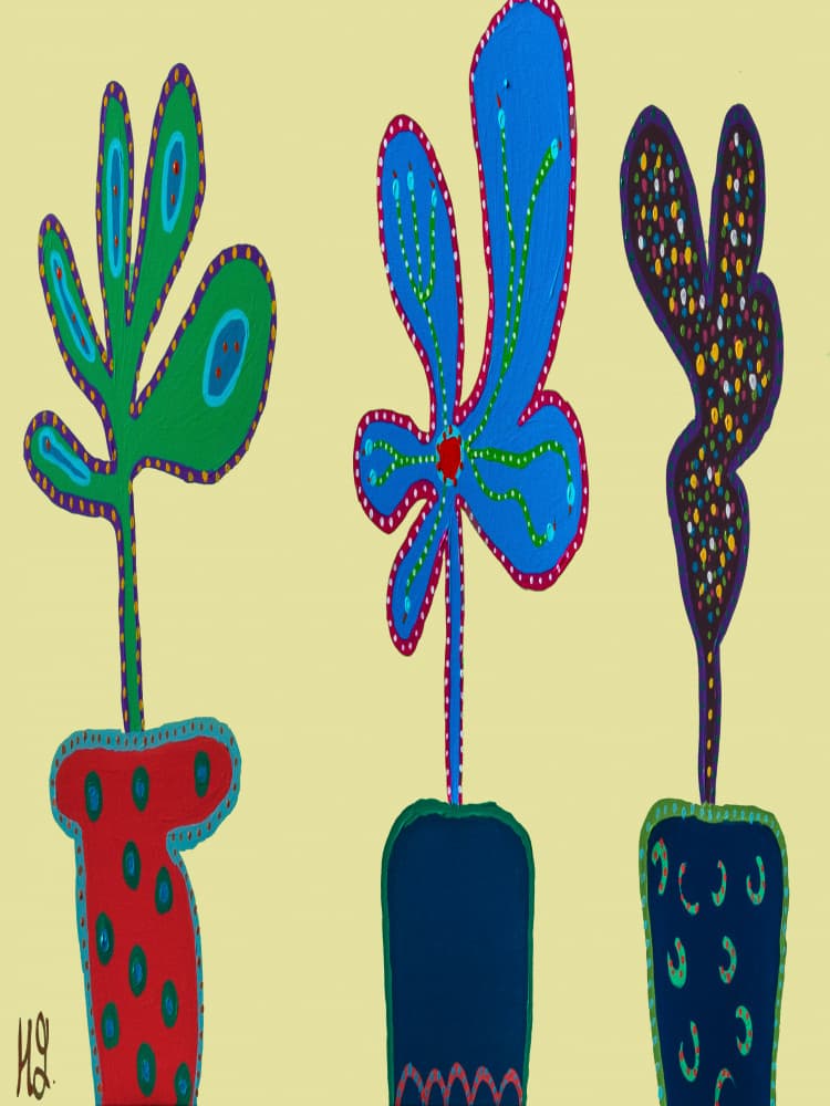 Whimsical Potted Plants by Helen Joynson — canvas wall art