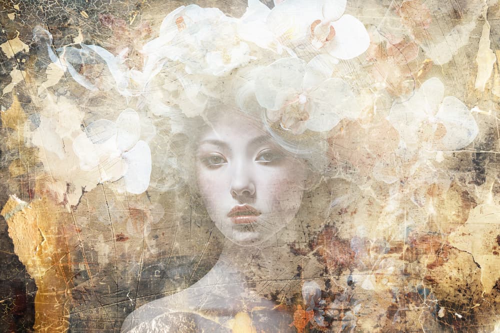 Ethereal Floral Portrait by Rafal Kulik — canvas wall art