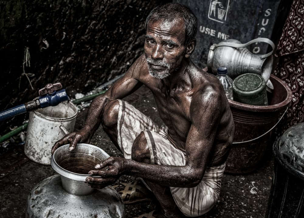 Candid Man Washing by Joxe Inazio Kuesta Garmendia — canvas wall art