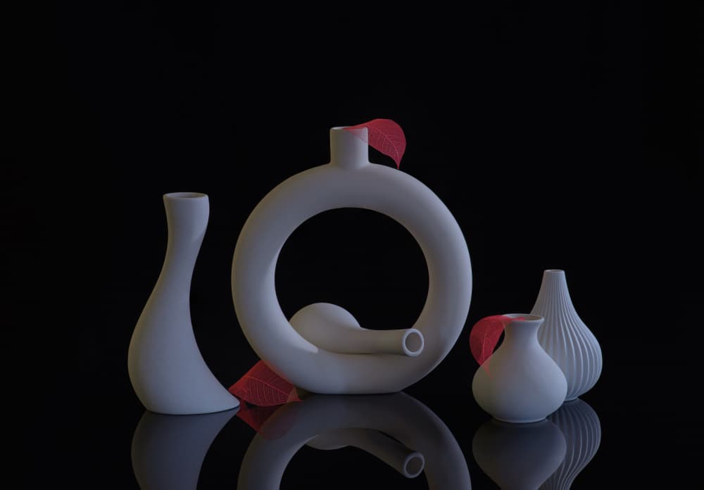 Sculptural White Vases by Alice Sheng — canvas wall art