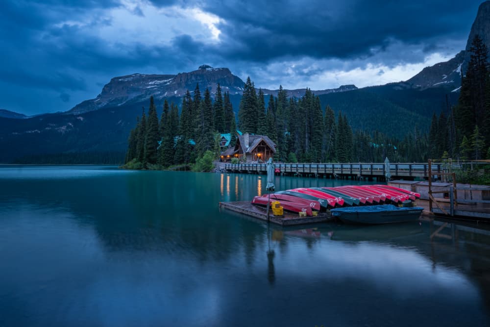 Emerald Lake Twilight by Ali Khataw — canvas wall art