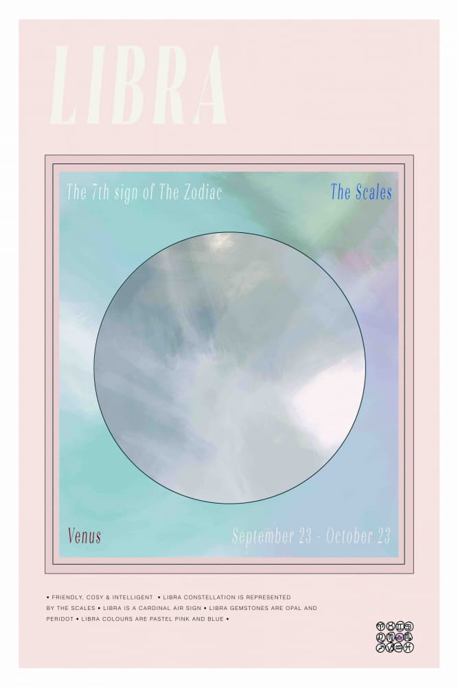 Libra Celestial Scales by casa cartissi — canvas wall art
