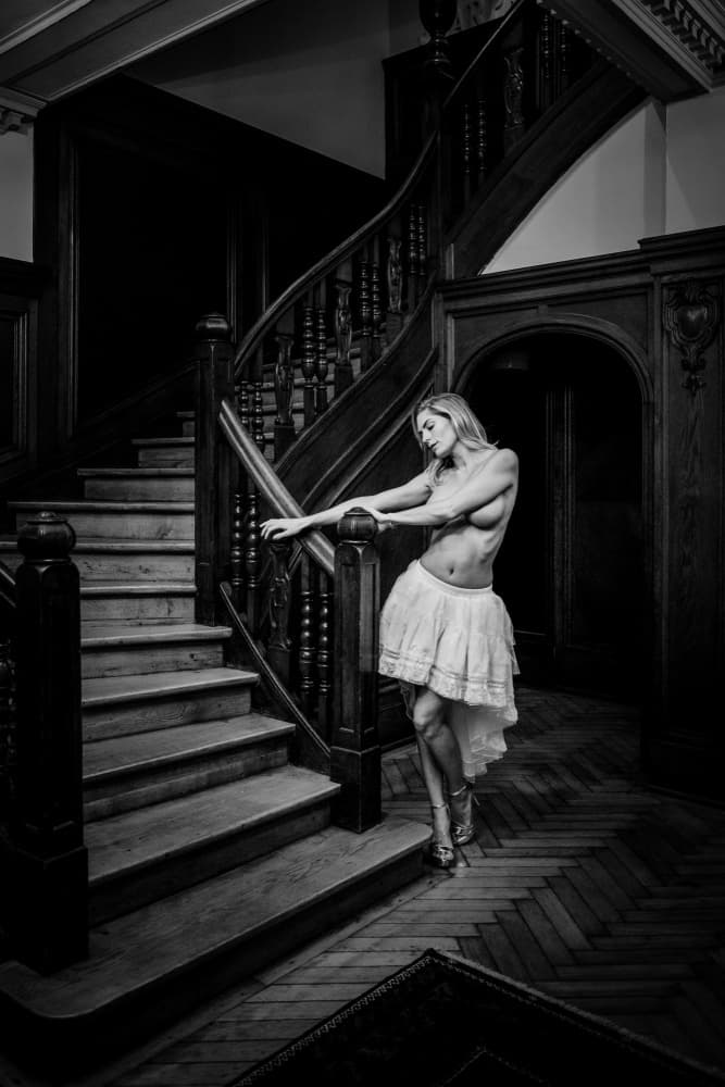 Sensual Woman Staircase by Eiji Yamamoto — canvas wall art