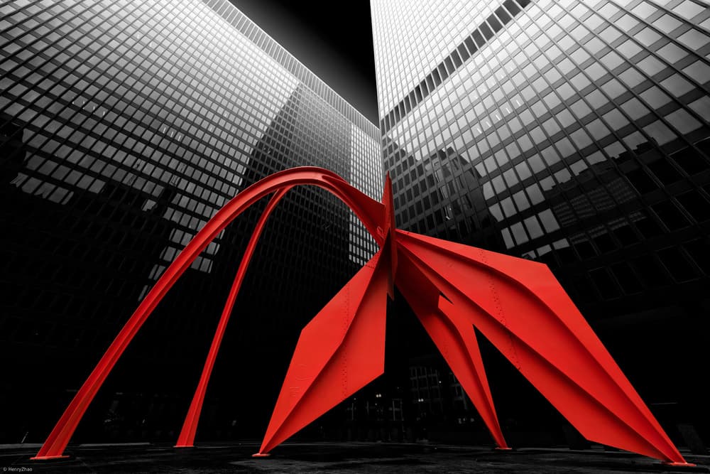 Striking Red Sculpture by Henry Zhao — canvas wall art