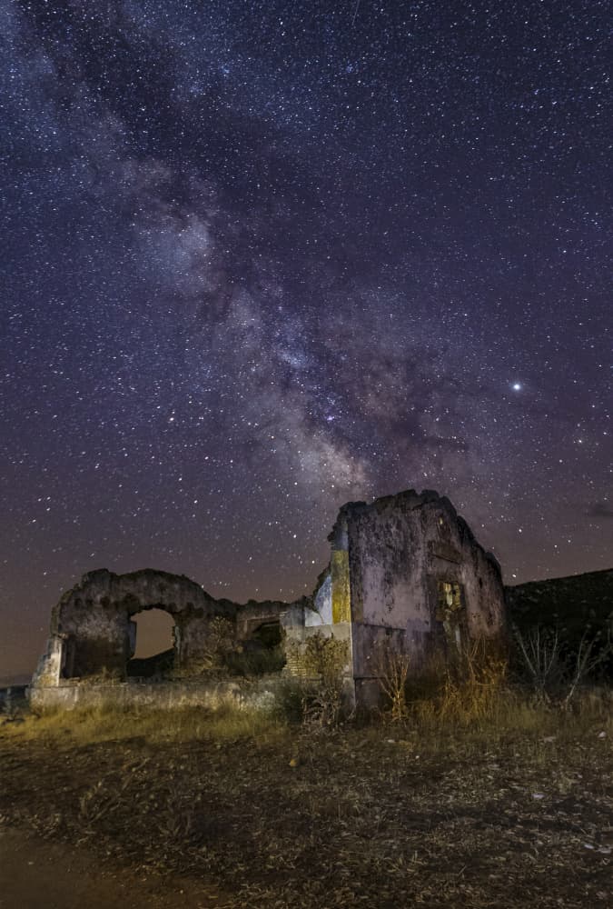 Milky Way Ancient Ruins by JUAN CARLOS HERVÁS MARTÍNEZ — canvas wall art