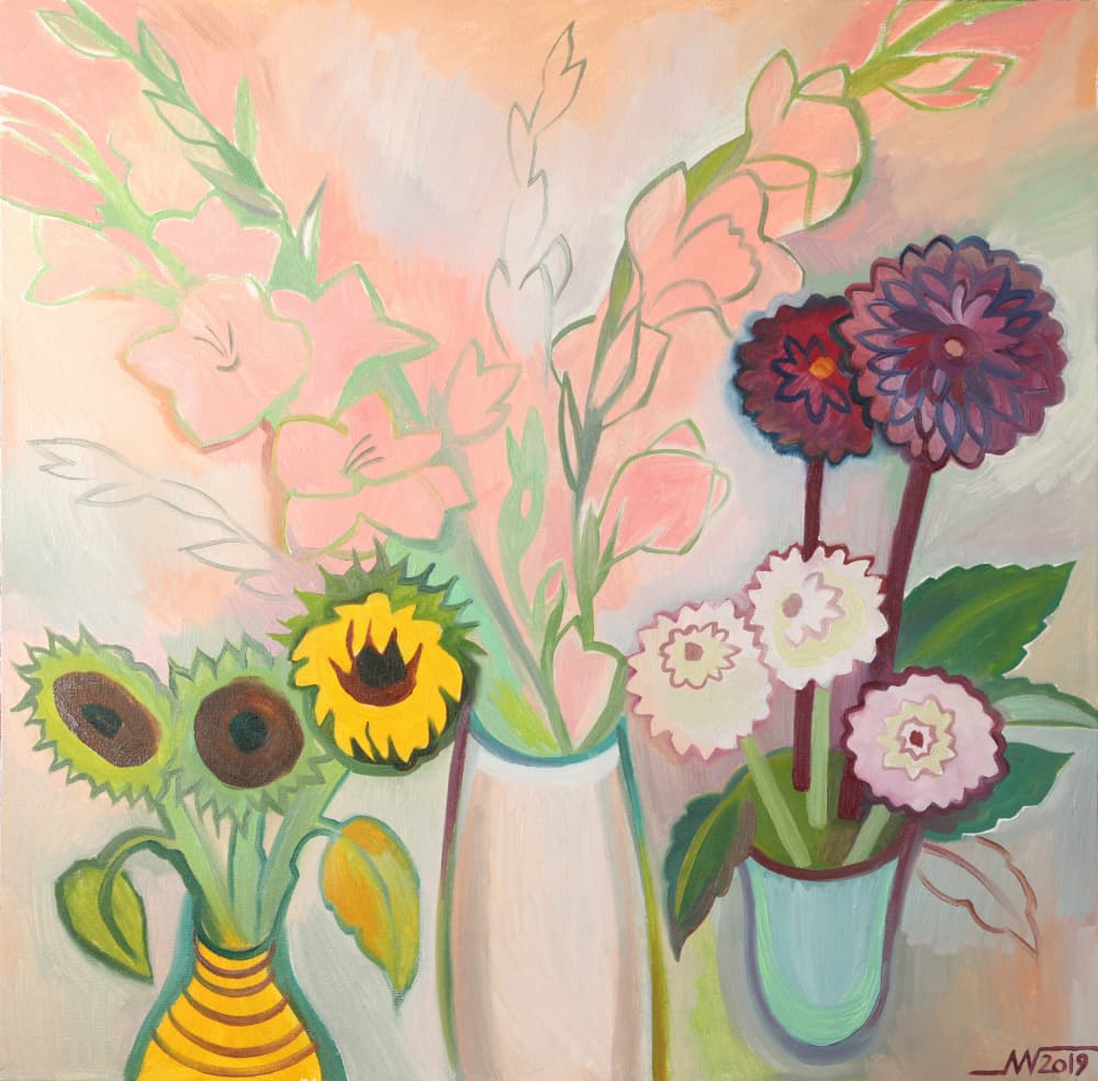 Modern Floral Still Life by Marina Gorkaeva — canvas wall art