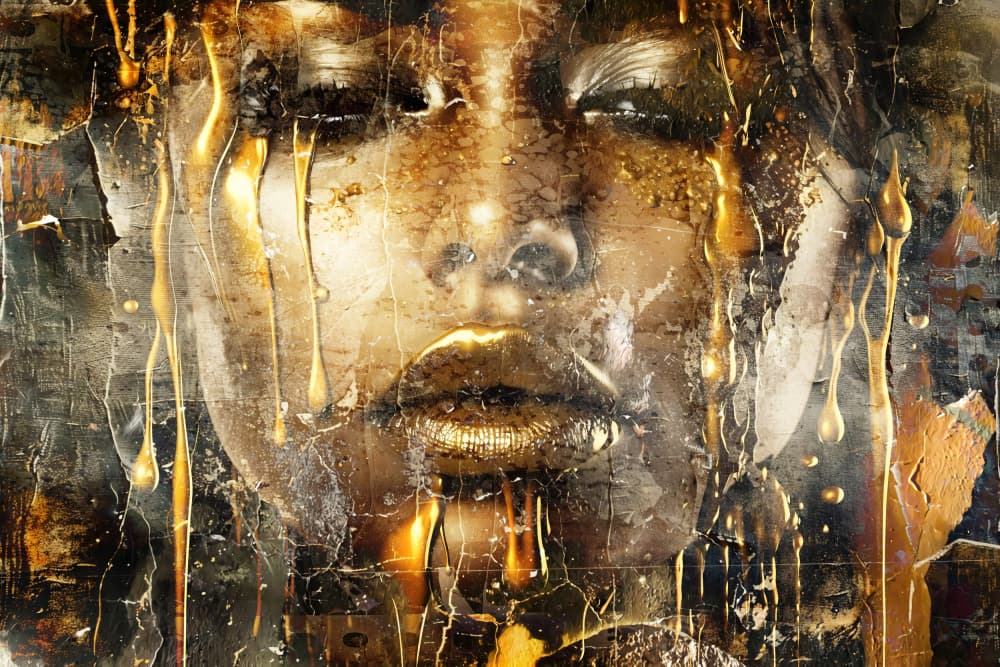 Melting Gold Beauty by Rafal Kulik — canvas wall art