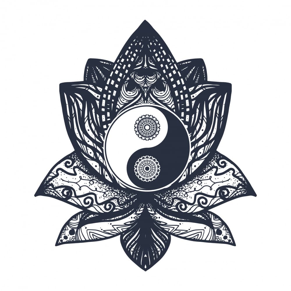 Lotus Yin Yang Harmony by Marika Barsrsind — canvas wall art