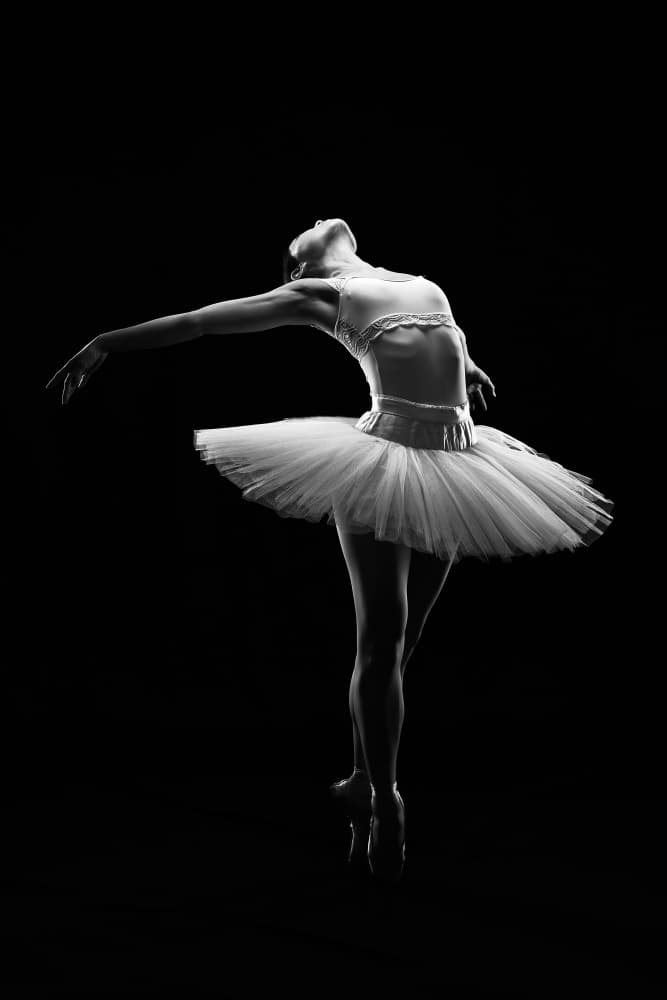 Graceful Ballerina Pose by Pattanawit Suntiniwat — canvas wall art