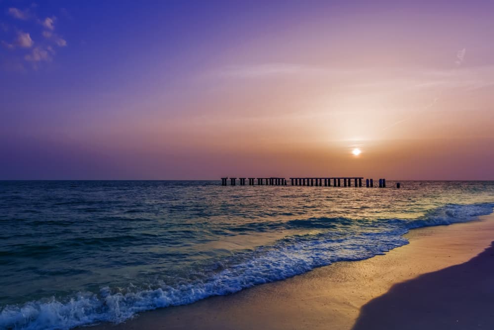 Tranquil Pier Sunset by Melanie Viola — canvas wall art