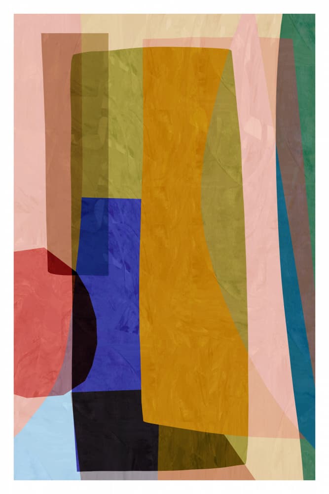 Colorful Layered Geometry by cartissi — canvas wall art